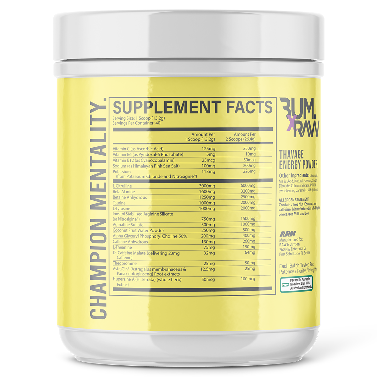 CBUM THAVAGE Pre-Workout by RAW