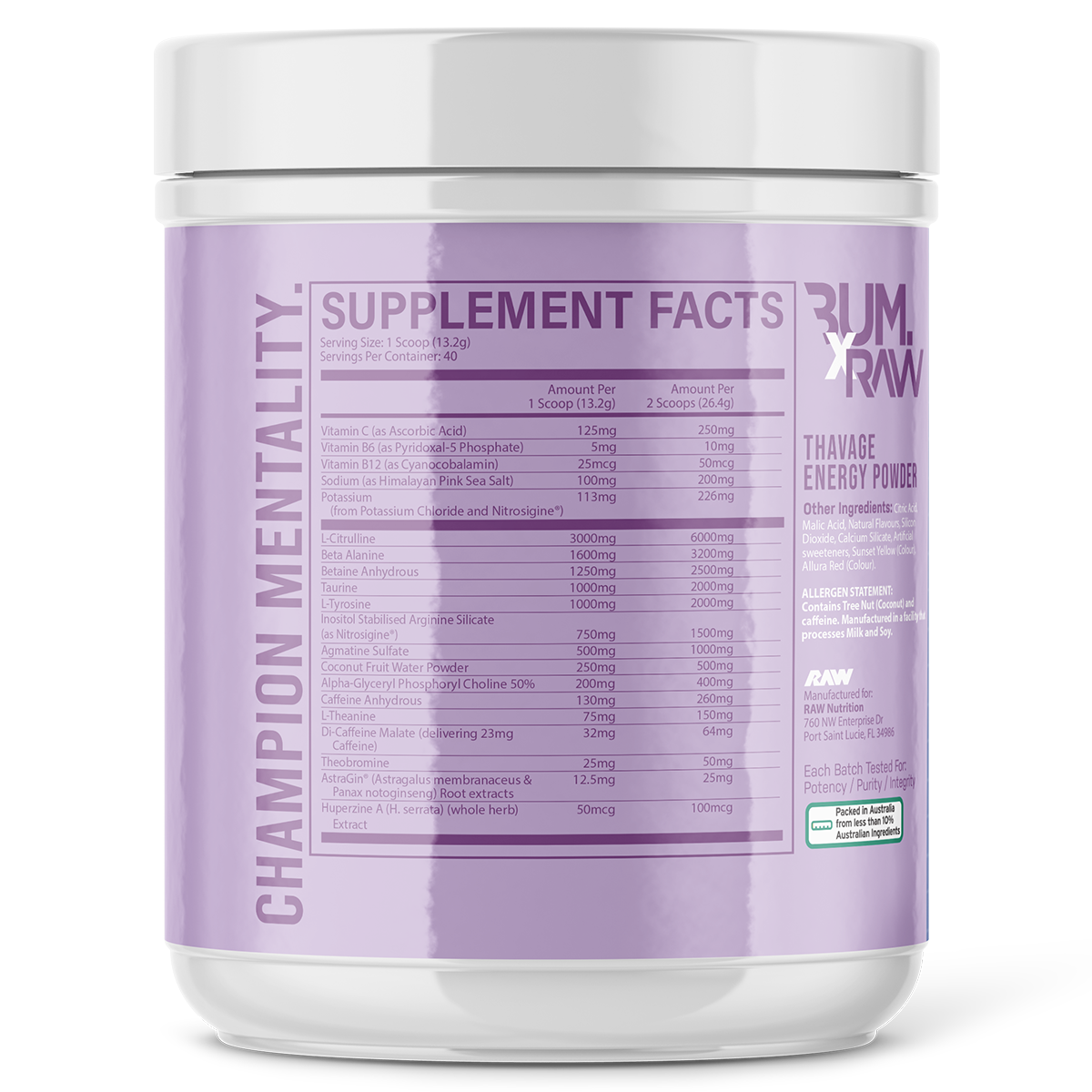 CBUM THAVAGE Pre-Workout by RAW