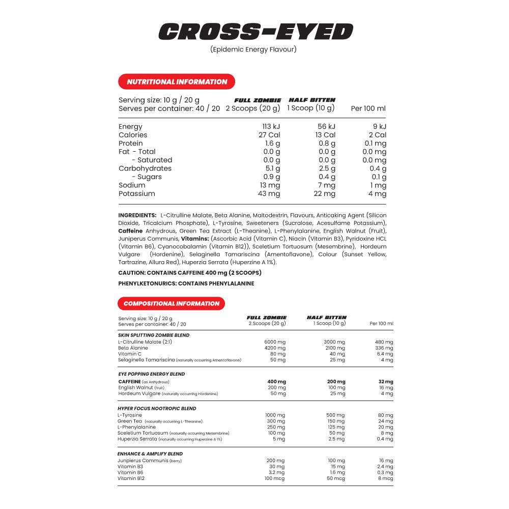 Zombie Labs Cross Eyed Pre-Workout